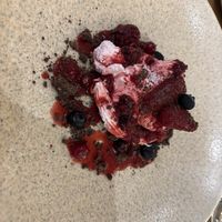 Blueberry cheesecake - delicious take on an ordinary cheesecake. The flavours were incredible!  at Acai Plant Based Hotel & Restaurant in Rhodes