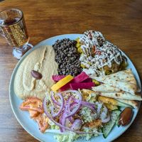 Falafel shawarma platter at Habibi's Middle Eastern Cuisine in Courtenay
