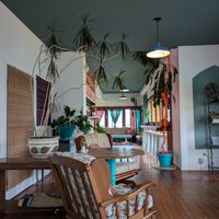 Beautiful decor in a comfortable space at Habibi's Middle Eastern Cuisine in Courtenay