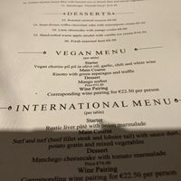Veganes Menü Übersicht  at Candela Marbella in Malaga