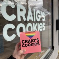  Cookie Box outside Storefront Window at Craig's Cookies in Burlington