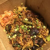 Mushroom noodle dish   at Rangoon Bistro  in Portland