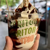 Soft serve with chocolate  at Kariton Sorbetes - Chinatown in Melbourne