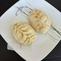 Two steamed bao (veggie and curry tofu) at Formosa Bao in Long Beach