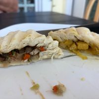 Inside of a veggie bao and curry tofu bao at Formosa Bao in Long Beach