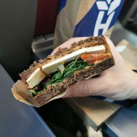Sandwich with vegan feta at Haferkater - Hbf in Munich