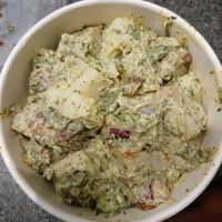 Potato salad at Mr Potato in Cooks Hill