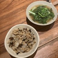 Rice dish and greens  at Tian Shui (Yuexi) in Guangzhou