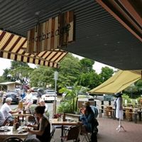 outdoor seating, dog friendly  at Footbridge Cafe in Brunswick Heads