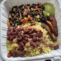 Vegetarian plate (fully vegan)  at Our Plates in Saranac Lake