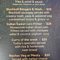 Corn fritters or nachos for dinner options. at Blackball's Inn and 08 Cafe in Blackball