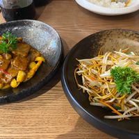 Vegetarian Beef With Mongolian Sauce, Wok-Fry Noodle in King Soya Sauce at The Compass Rose in Portsmouth