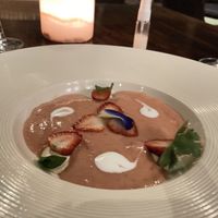 Strawberry gazpacho  at Sakti Dining Room in Mambal