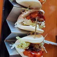 Vegan bao with fried tofu at Zuru Ramen Boba in Ocala