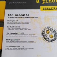 Menu 1 at A Pinch of Salt in London