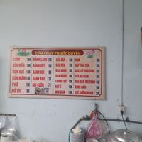 Menu at Phưoc Duyen in Ho Chi Minh City