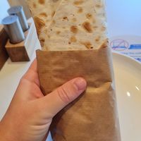 Hummus veggie tortilla at Coffee Monkey in Chisinau