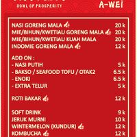 Menu  at Mala Awei in Jakarta