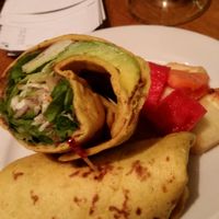 Reggae Wrap. It was huge, but just ok. Very little black bean hummus and mostly lettuce and cabbage. at Wild Mango's in San Pedro