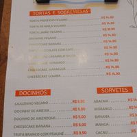 Opções de sobremesas veganas :) at Verdelima Restaurante in Fortaleza
