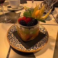 Fruit dessert at Viana Barcelona in Barcelona