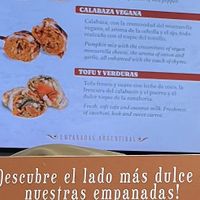 The ingredients of the two vegan empanadas   at La Porteñita Comidas Para Llevar in Valencia