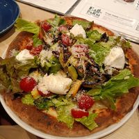 Excellent roasted vegetable pizza, with good veggie options. at Etranger Narad in Nara