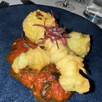 Stuffed zucchini flower  at The London Cabaret Club in London