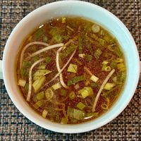 Miso soup at The Spice Tree in Dubai