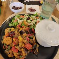 Braised Tofu, vegetables and rice at Casa Verde   in Odeceixe