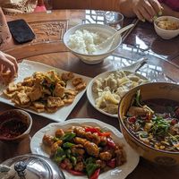 Boiled Fish, dumplings at Inch of Grass Vegetarian - 寸草心素食 in Lijiang