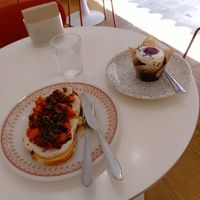 The tostada on the left was *really* good at Dale Café Salamanca in Salamanca