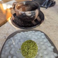 Matcha ball at Flavour Fields - Galleria Mall in Dubai