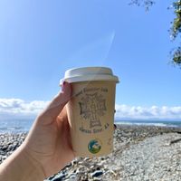 Coffee with the beautiful beach view   at Cold Shoulder Cafe  in Jordan River