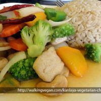 Stir fried vegetables with cashew nuts and tofu at Kanlaya Vegetarian in Chiang Mai