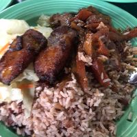 Vegan steak dish at Reggae Shack Cafe in Gainesville