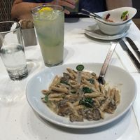 penne with mushrooms and mint lemonade  at LYFE Kitchen - River North in Chicago