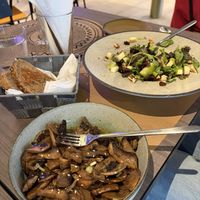 Sauteer mushrooms and lovely breadBread  at The 11 Concept in Volos