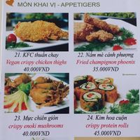 partial menu at Loving Hut - Thien Dang in Ho Chi Minh City