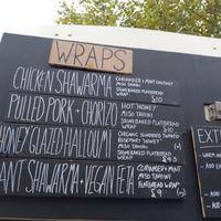 Wrap menu at Bowl + Bread - Pop Up in Bristol