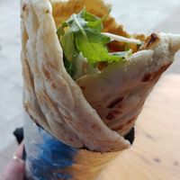 Plant sharwarma and vegan feta wrap at Bowl + Bread - Pop Up in Bristol