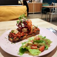 Bruschetta with salad at La Maison in Anjuna
