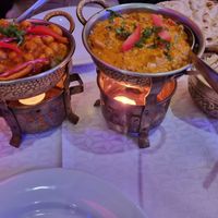 Chana Masala & Eggplant Curry at Le Taj Mahal in Saint-gervais-les-bains