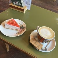 Tart and coffeee  at De Kurk in Arnhem