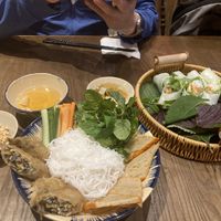 Bun cha and spring rolls   at Tet Restaurant in Hanoi