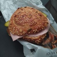 Vegane belegte Körnersemmel at Bäckerei Schwarzmaier in Altotting