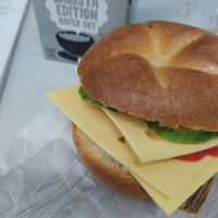 Vegan belegte Semmeln und Hafermilch at Bäckerei Schwarzmaier in Altotting