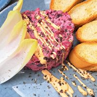 Ensaladilla rosa at Doxa in Madrid