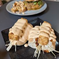 tofu sando at Doxa in Madrid