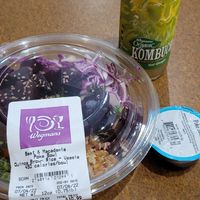Vegan poke and kombucha at Wegmans in Frederick